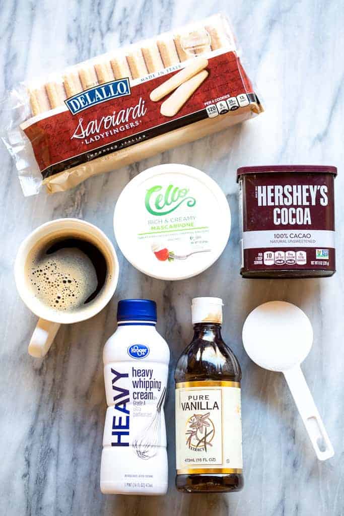 Ingredients for Tiramisu.