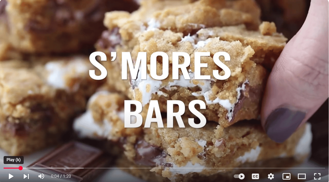 Smores Bars Video.