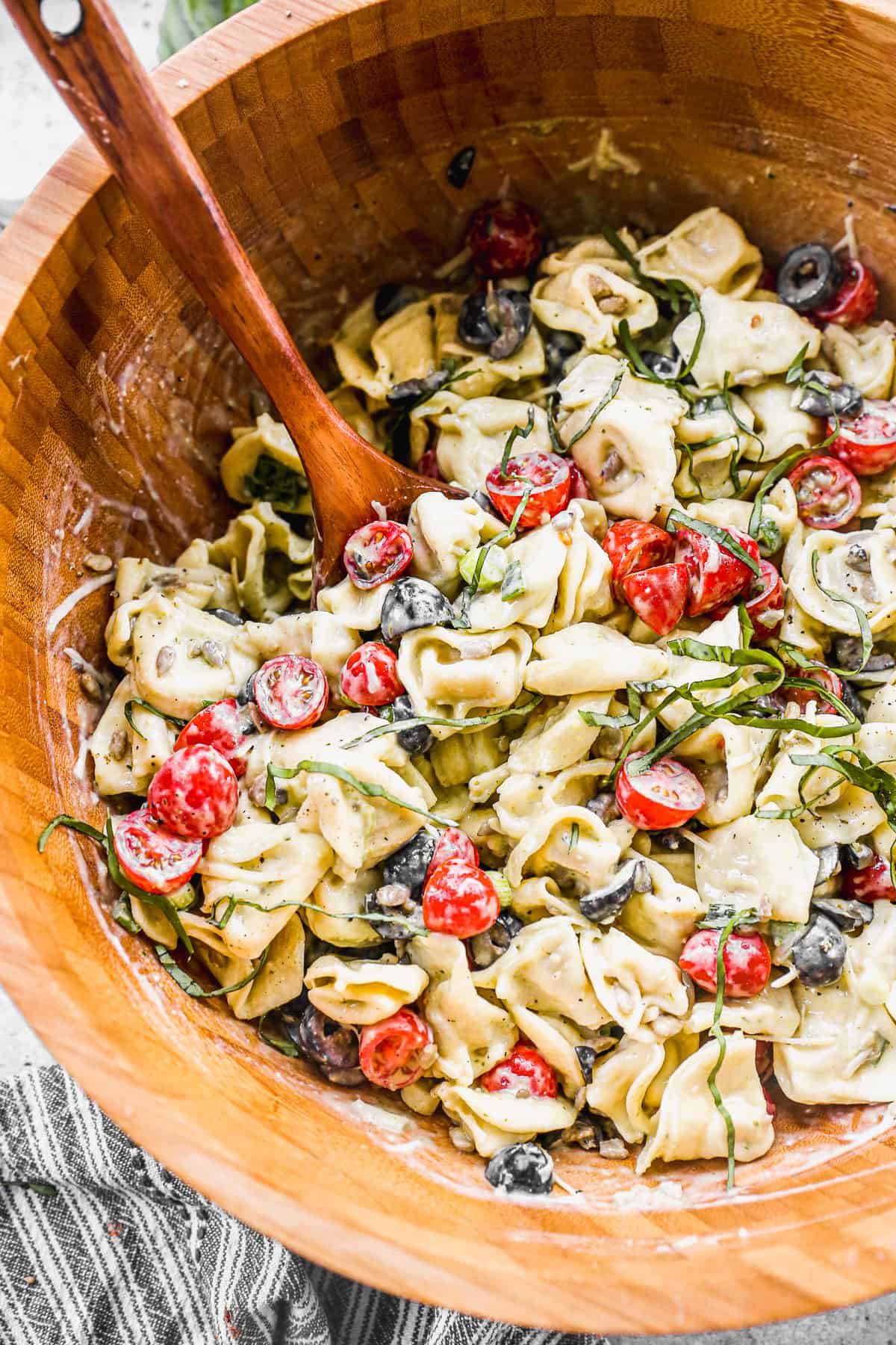 Pesto Tortellini Salad. 