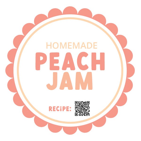 Homemade Peach Jam label.