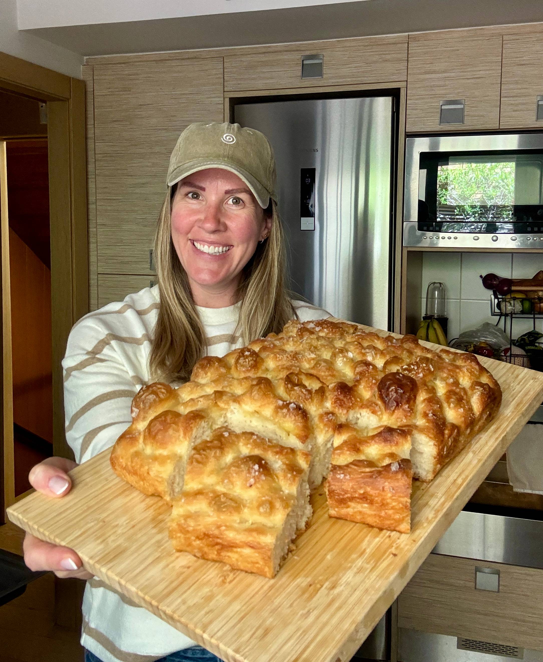 Lauren with Focaccia Bread.