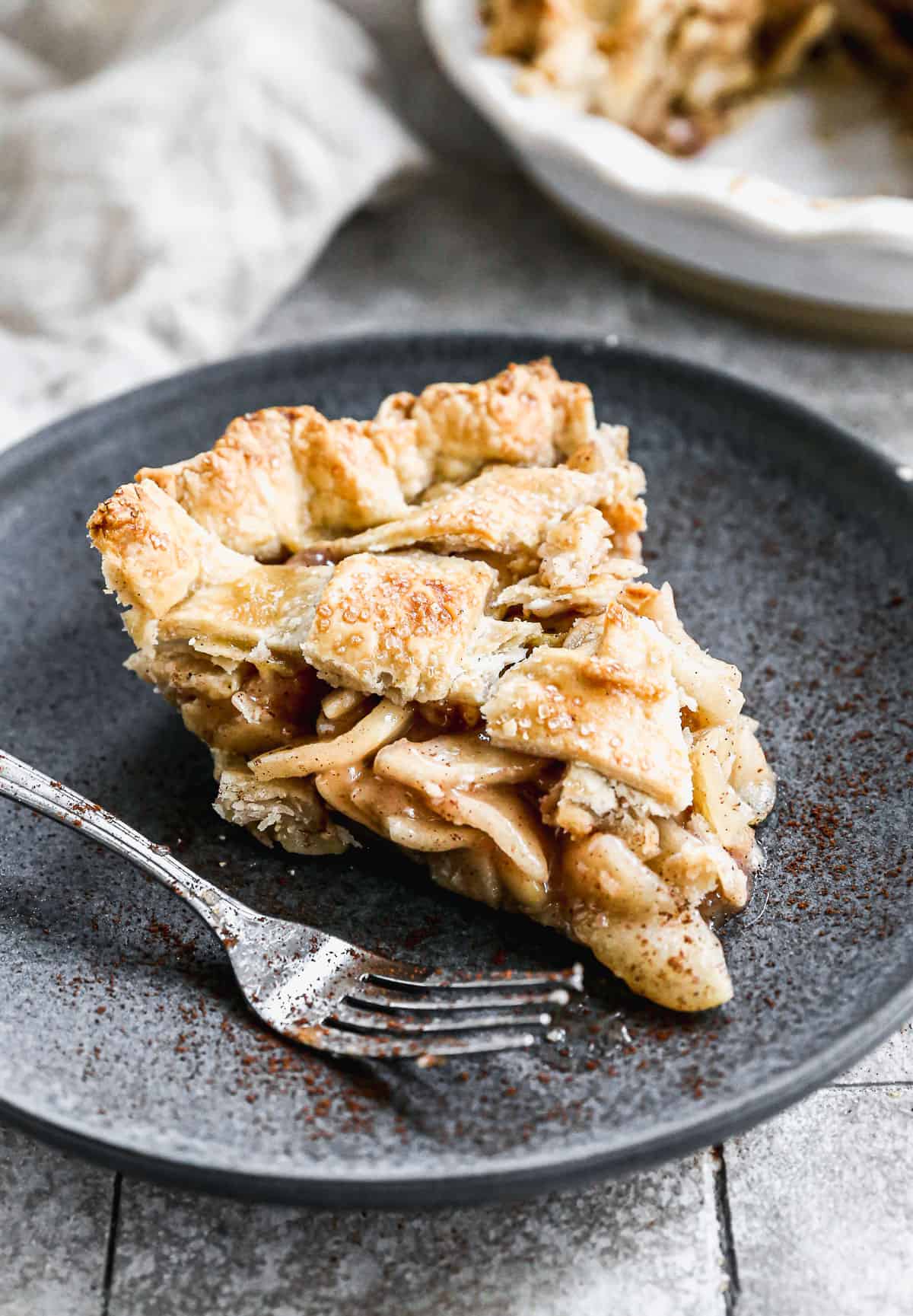 Apple Pie served on a grey plate