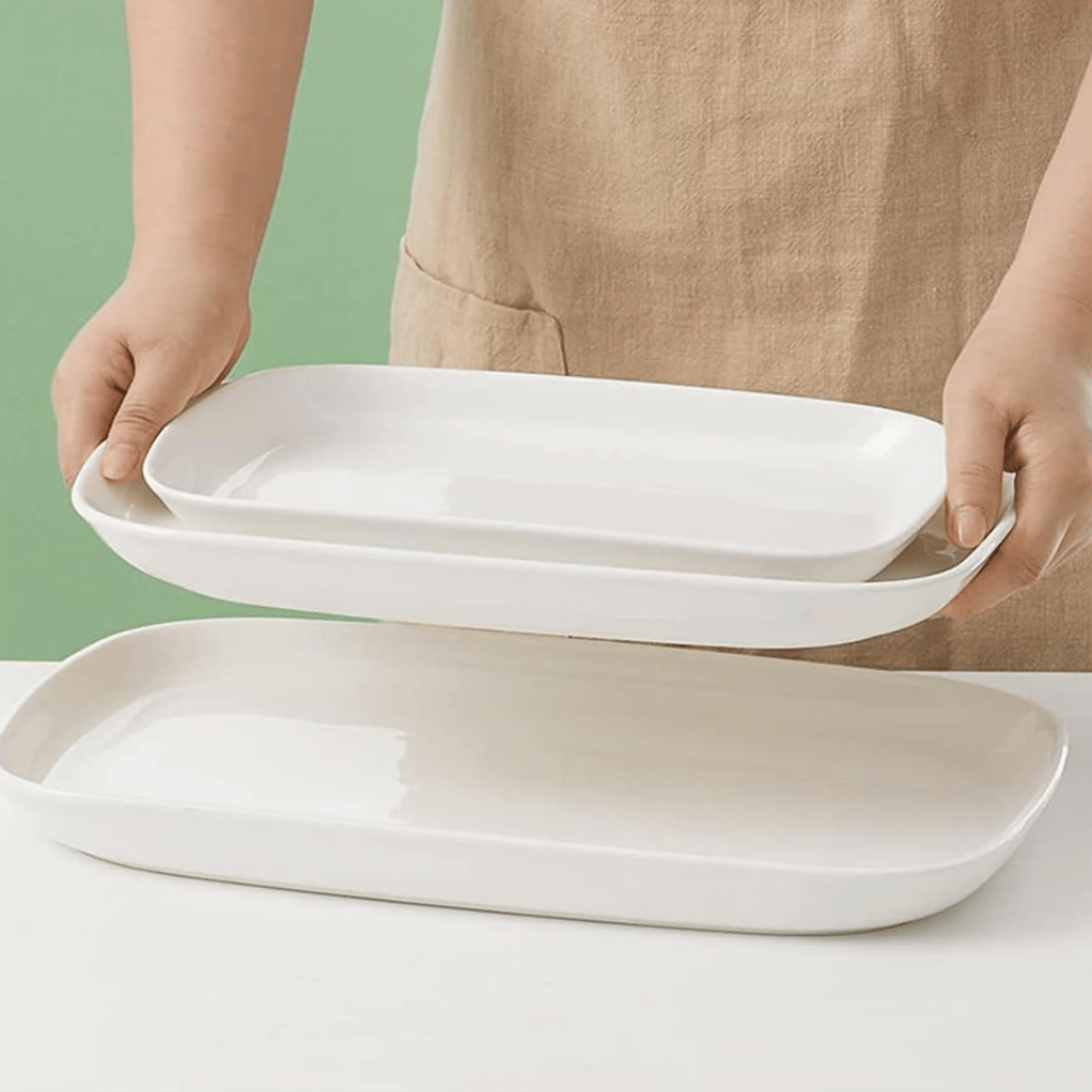 Serving platters and trays.