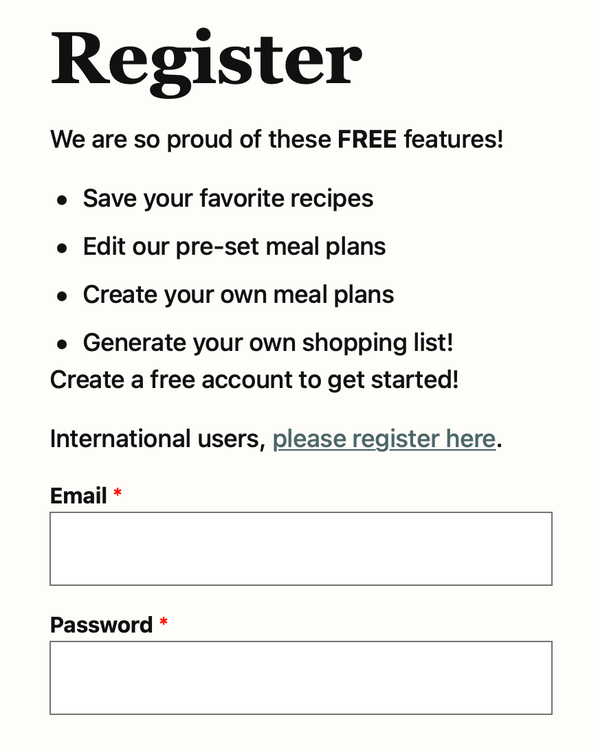 Register Screen example image