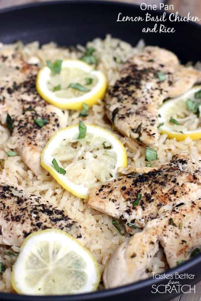 One Pan Lemon Basil Chicken and Rice