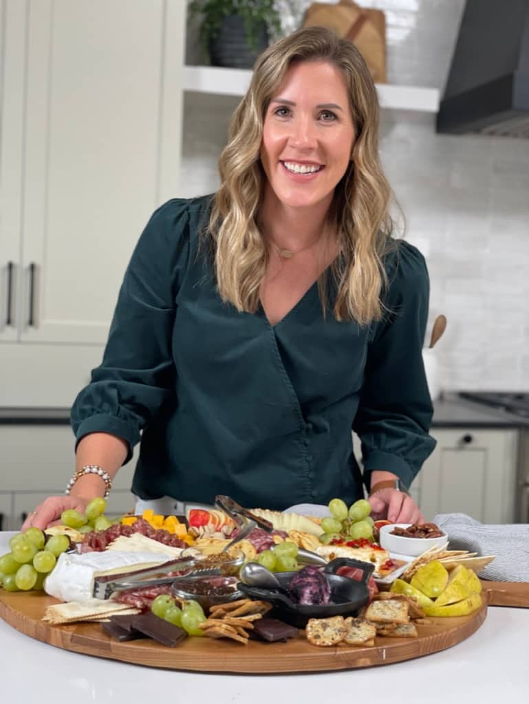 lauren with charcuterie board.