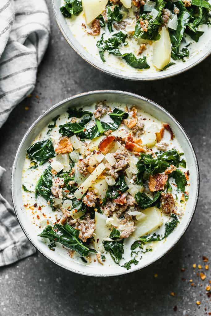 Creamy zuppa Toscana.