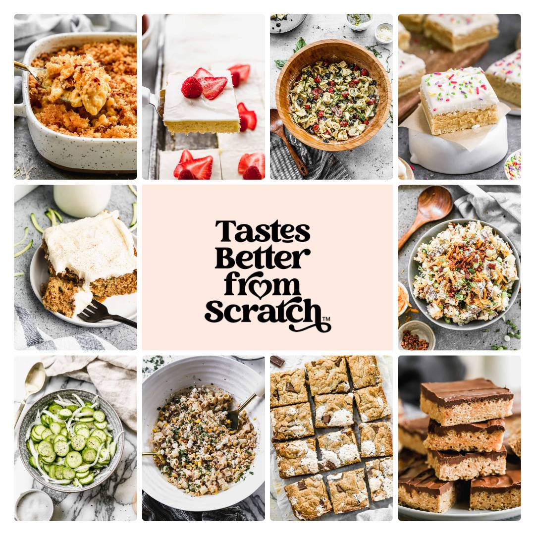 Collage of recipes referenced in the post "10 Potluck Recipes That Disappear Fast" 