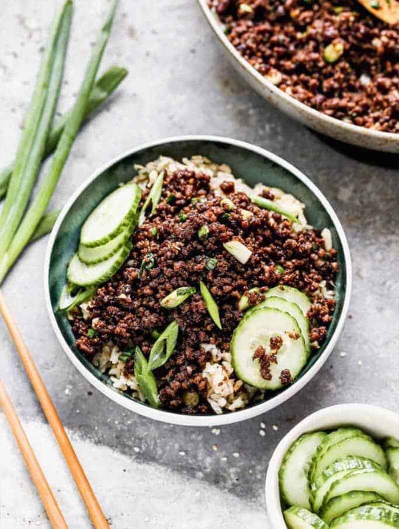 Korean Ground Beef Bowls