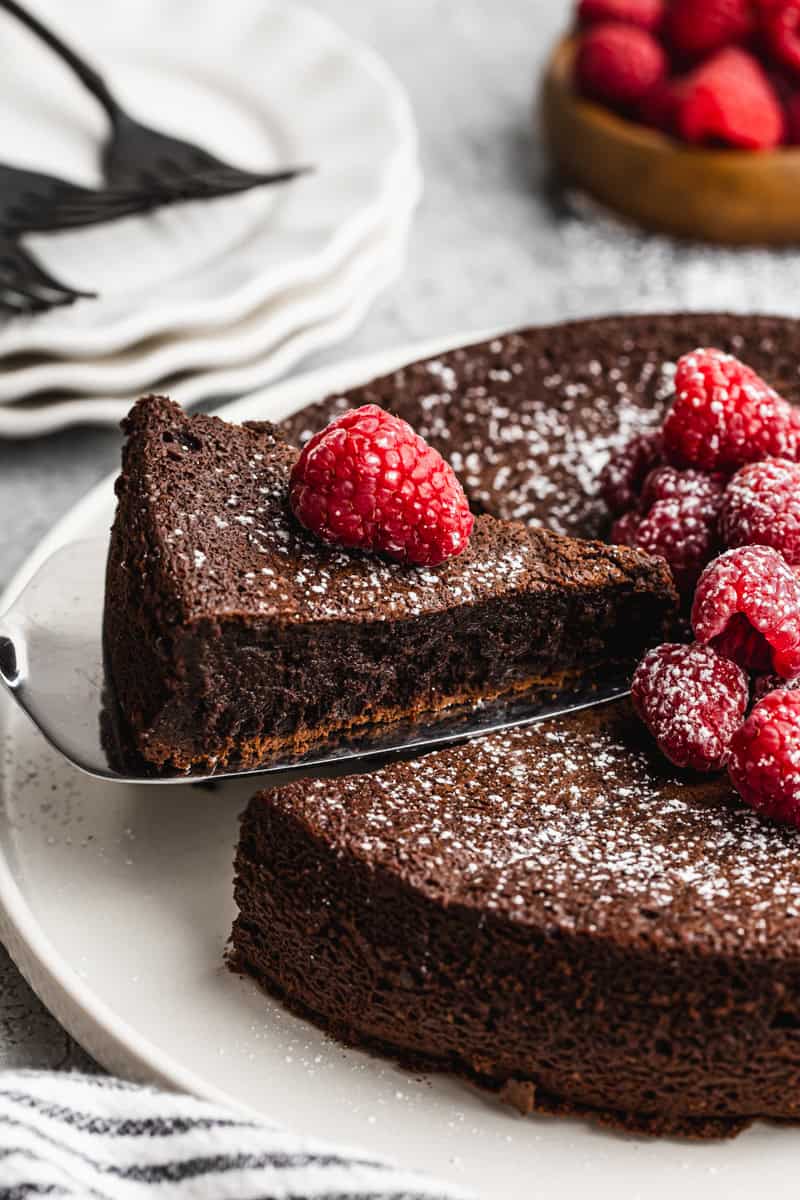 Flourless chocolate cake.