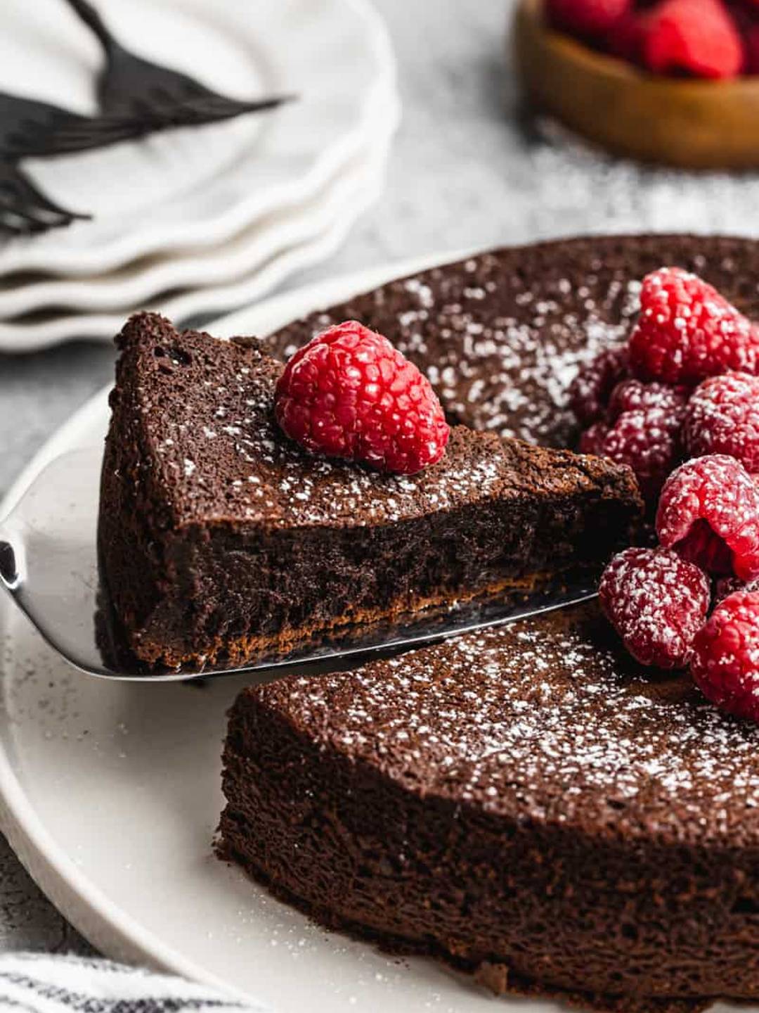 Flourless chocolate cake.