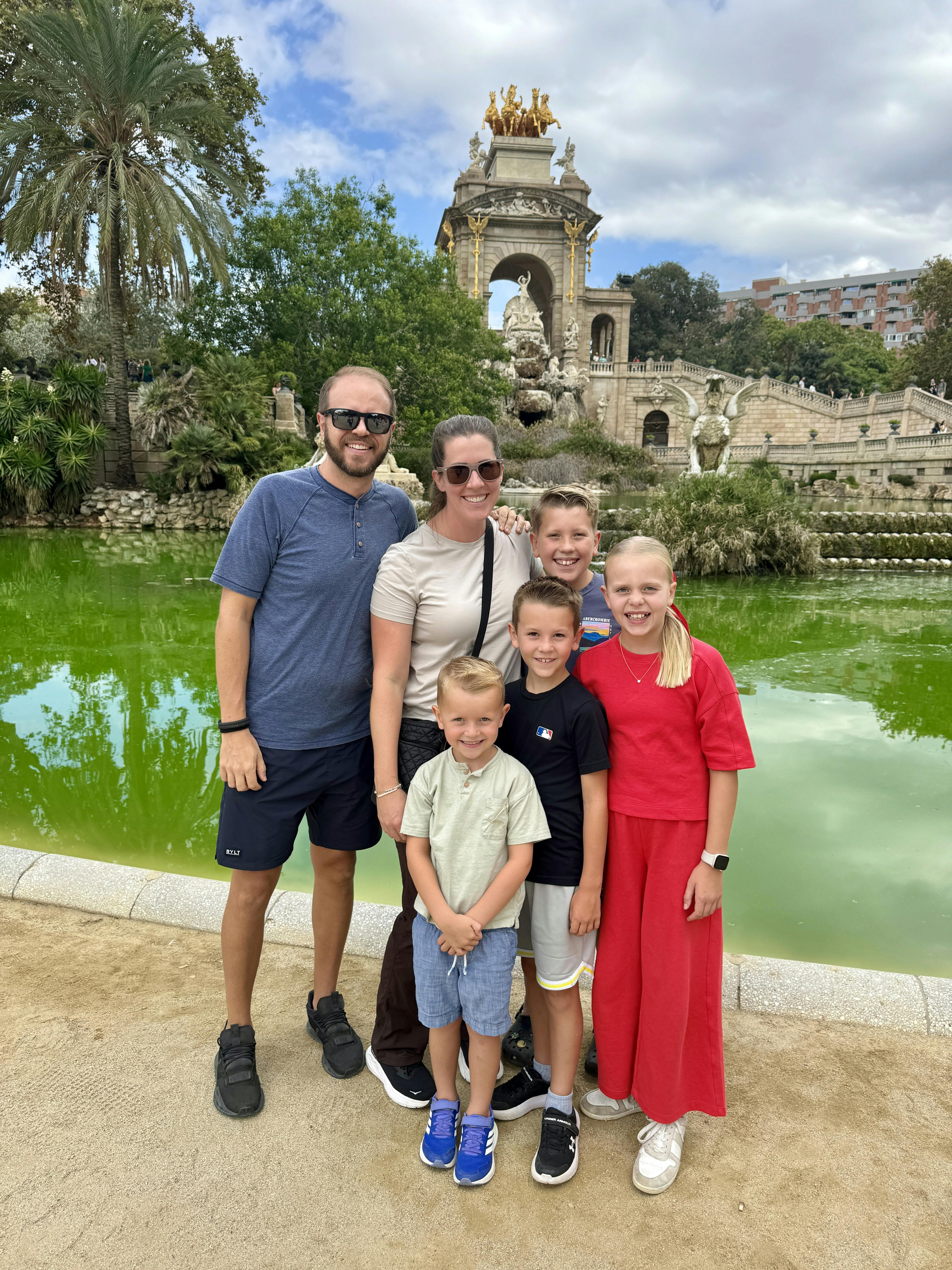 Ciutadella Park in Barcelona. Its fountain design was inspired by the Trevi fountain in Rome.