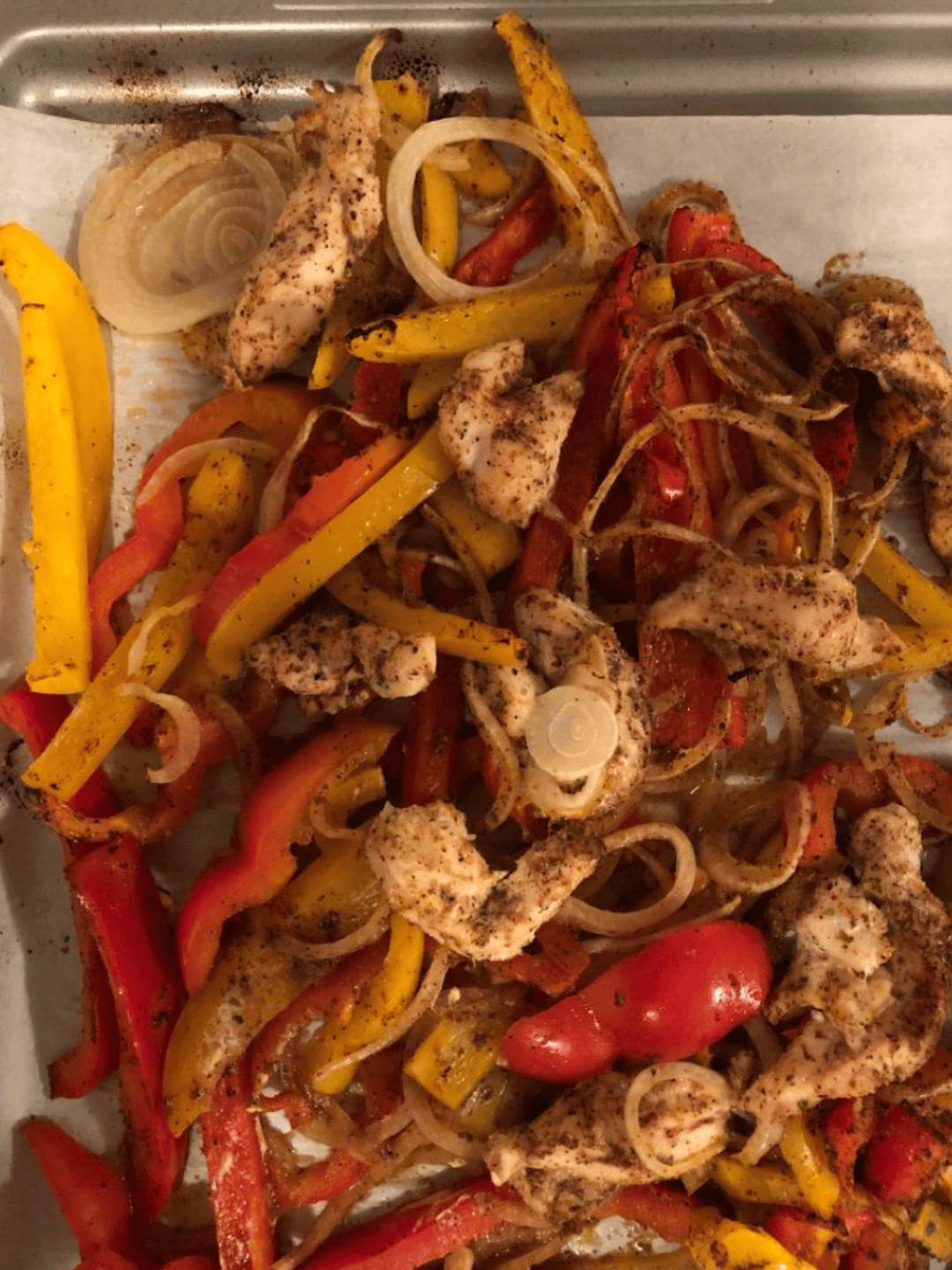 Sheet Pan Chicken Fajitas.