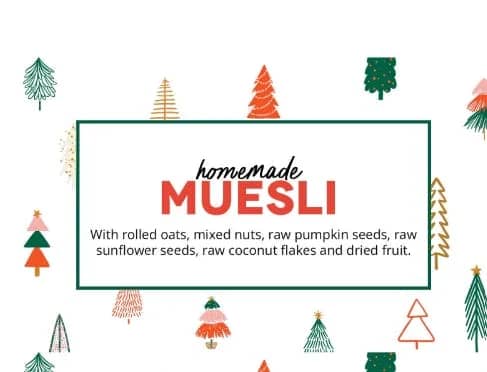 homemade muesli gift tag.