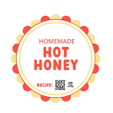 Homemade Hot Honey label.