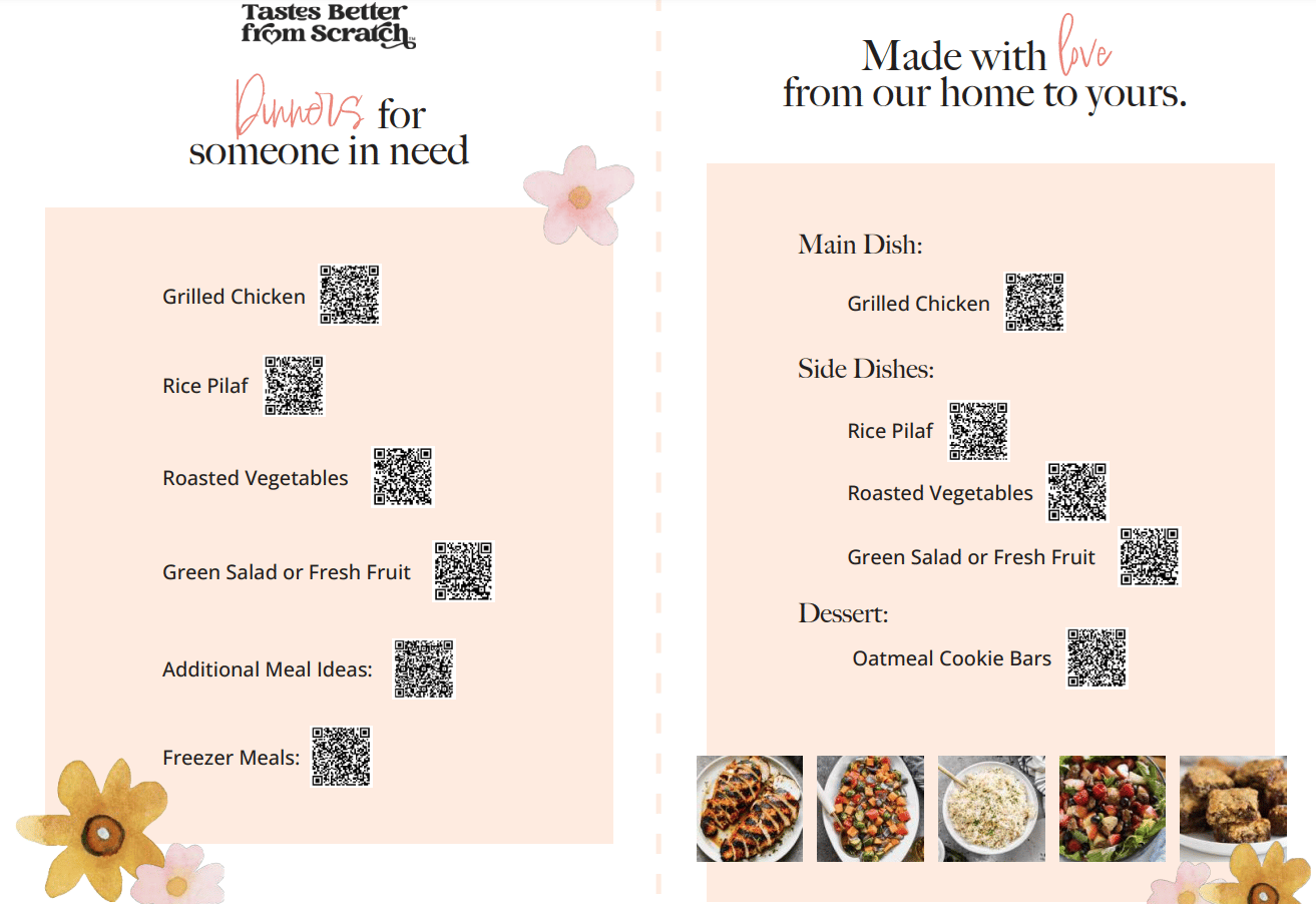 Meal train Printable