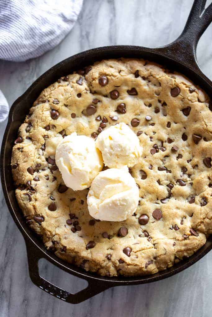 Chocolate Chip Skillet Cookies.