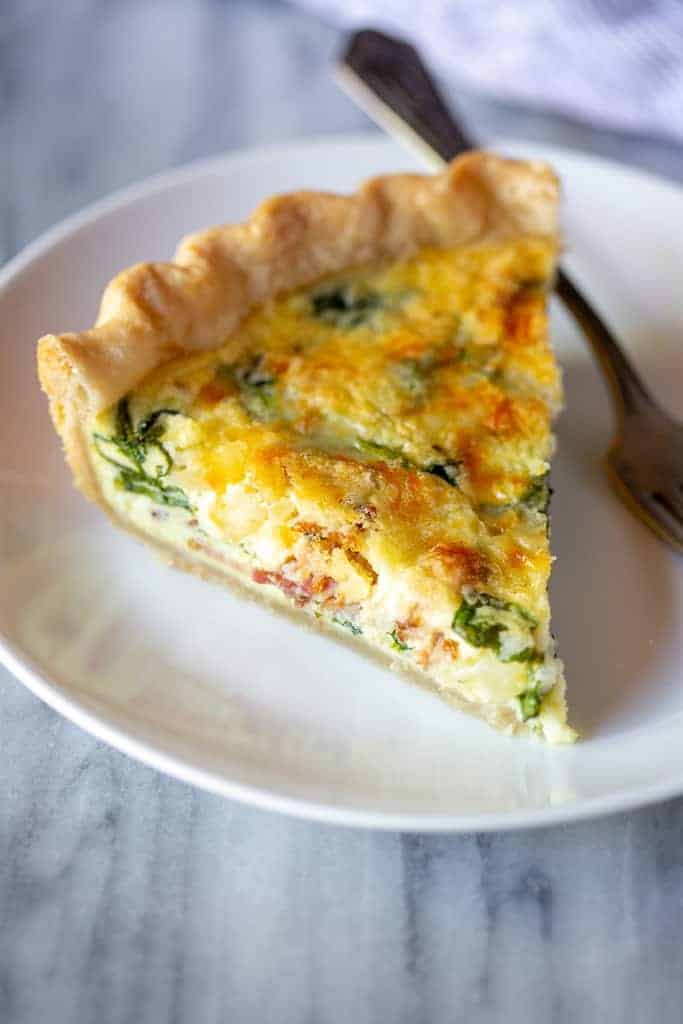 Spinach and Bacon Quiche.