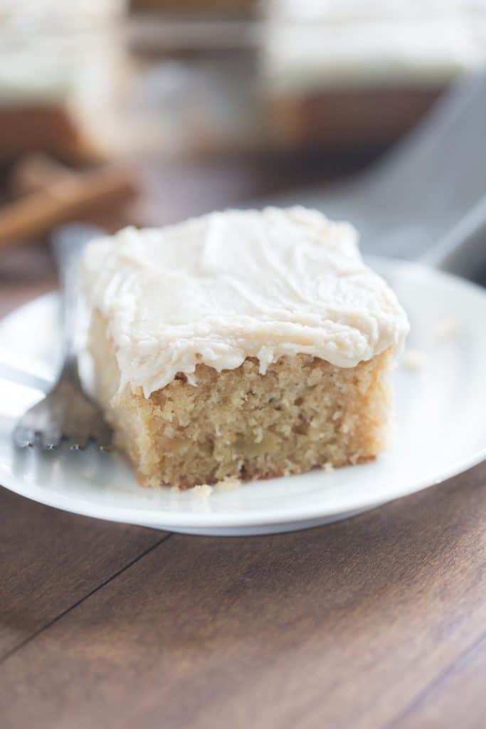 apple spice cake with brown sugar cream cheese frosting