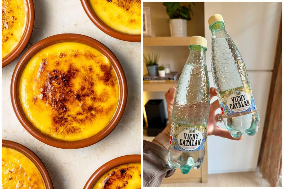 Photos for Crema Catalana and Vichy Catalan- two popular items in Catalonia, Spain.