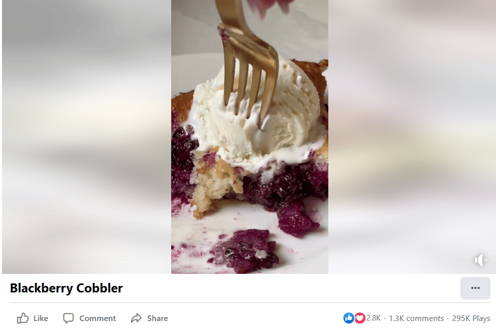 Blackberry Cobbler Video from Facebook.