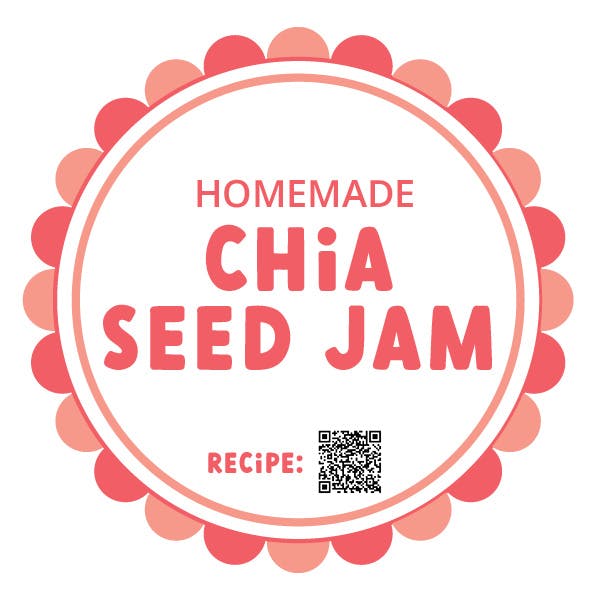 Homemade Chia Seed Jam Label.