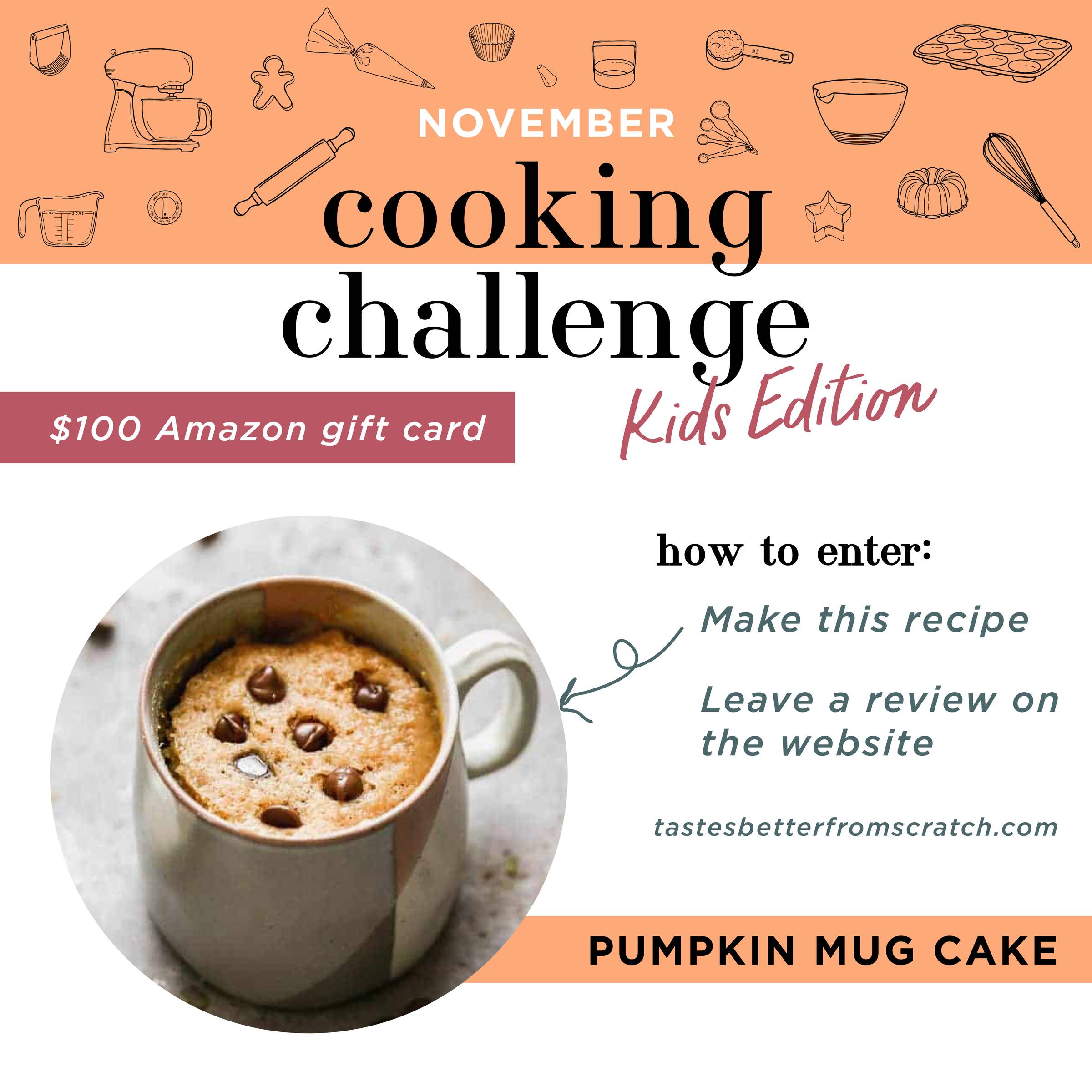 November Cooking Challenge: Kids Edition Printable