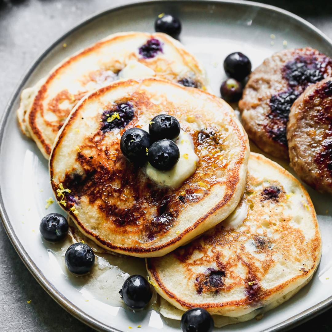 lemon blueberry pancakes.