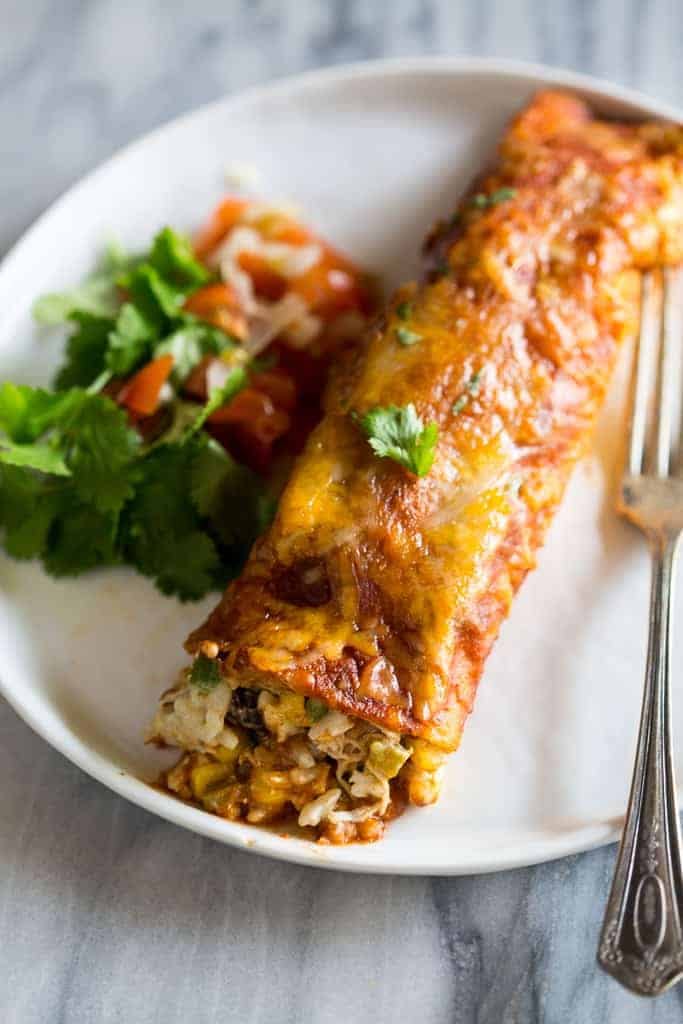 Loaded Chicken Enchiladas.