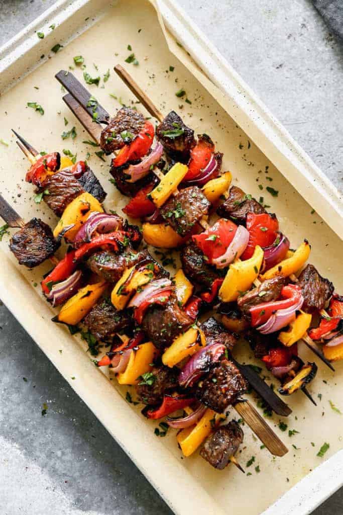 Steak Kabobs.