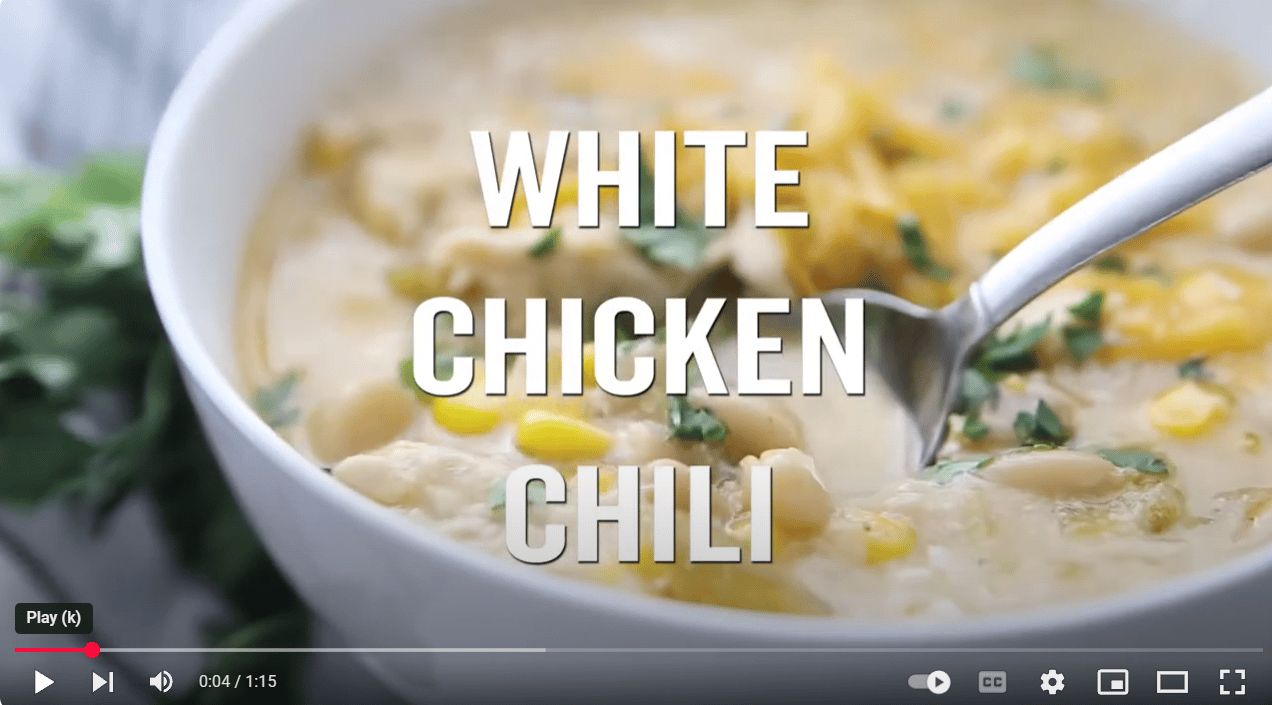 White Chicken Chili Video.