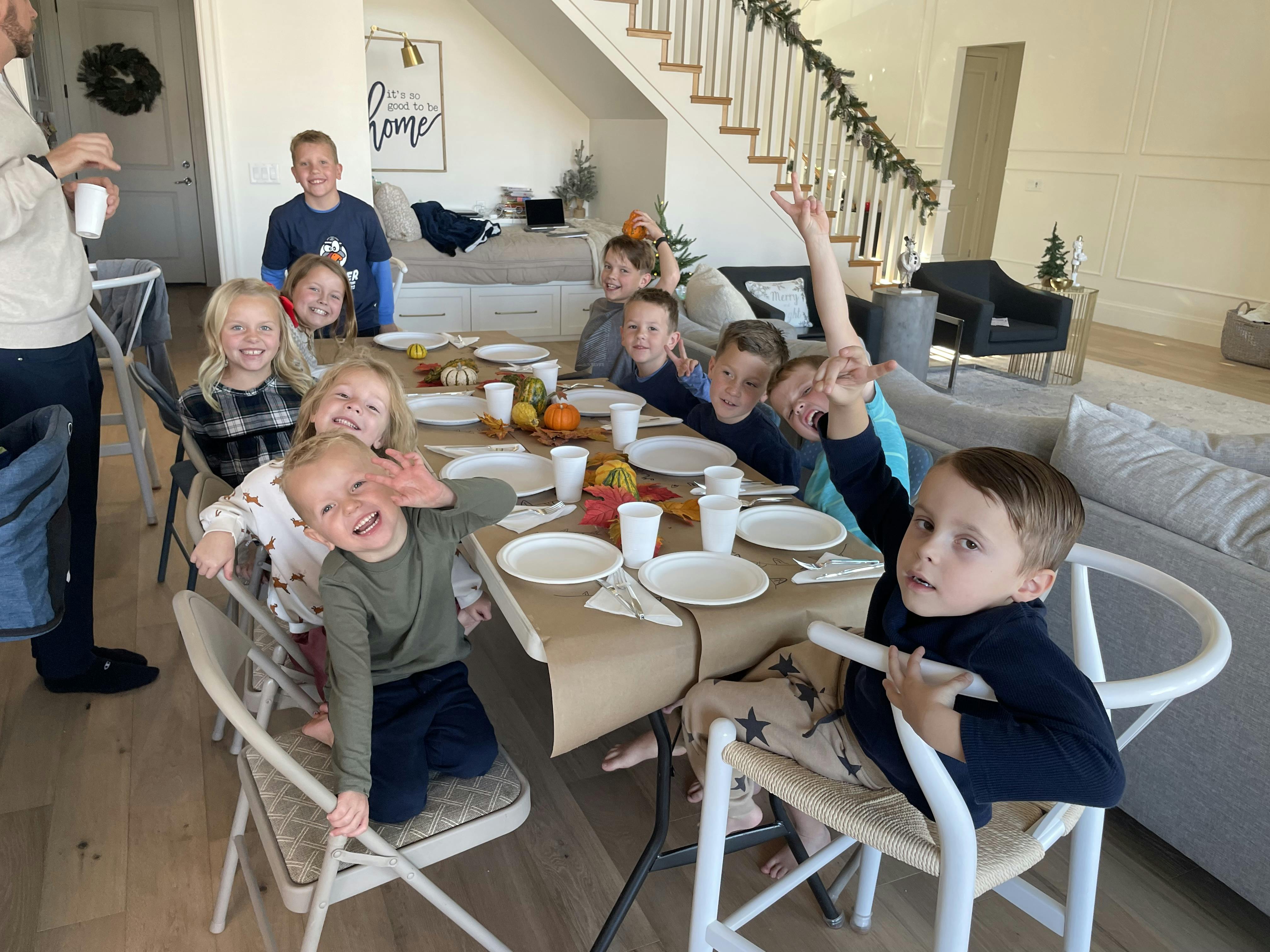 A photo of the kids table at Thanksgiving! 