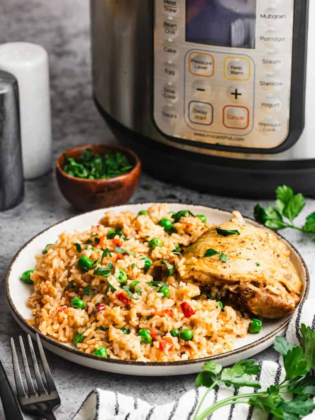 Instant Pot Chicken and Rice.