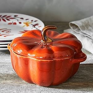 Staub, pumpkin, Ceramic, Stoneware, Pumpkin cocotte