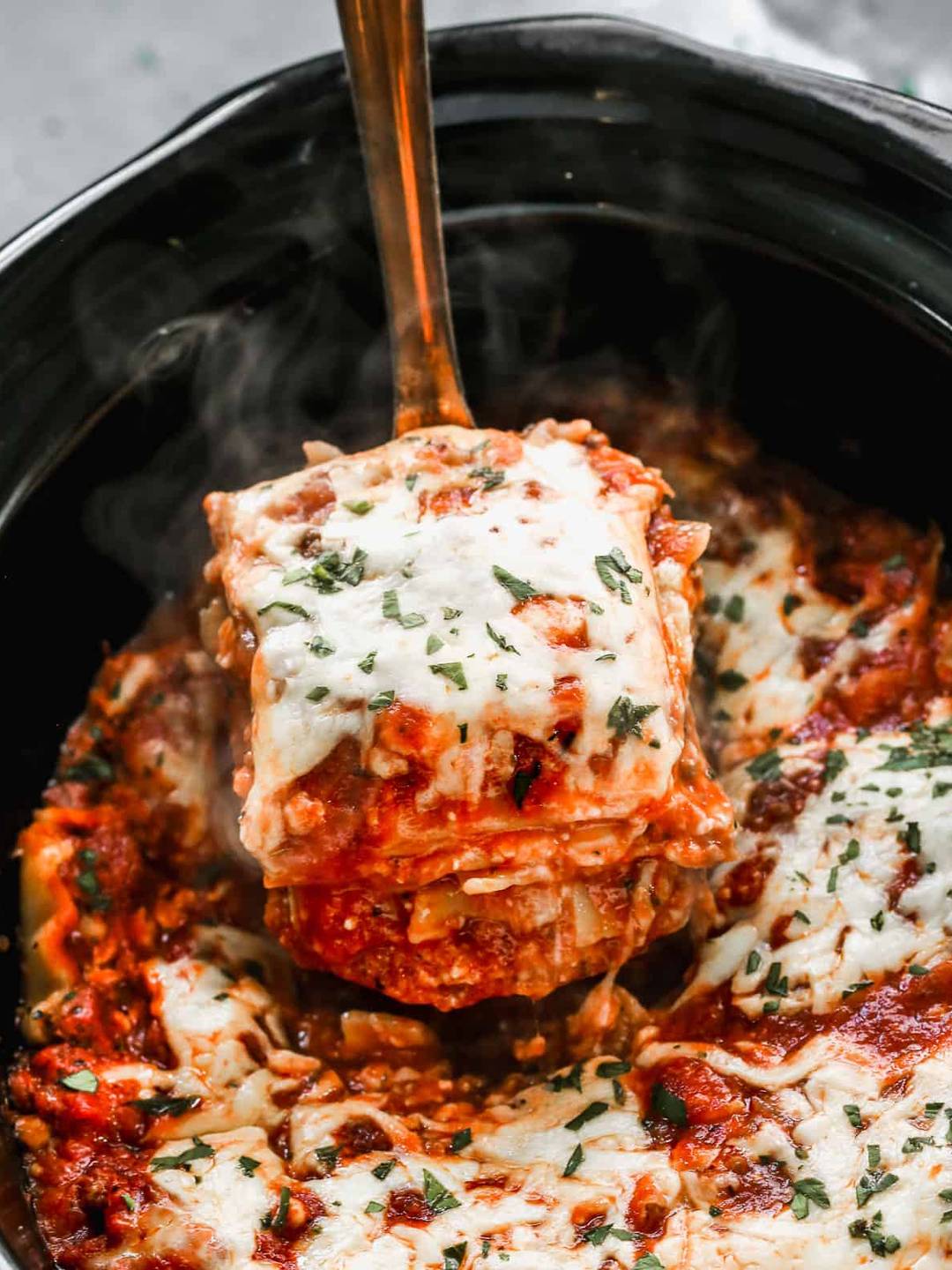 slow cooker lasagna.