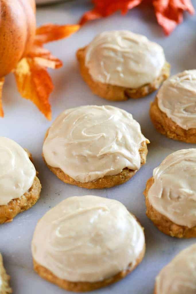 pumpkin cookies with caramel frosting 