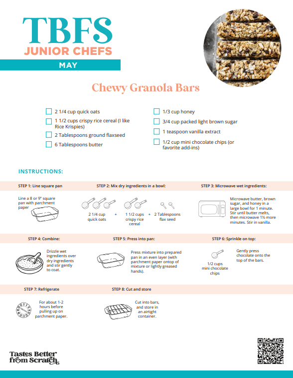 Printable Jr Chefs Challenge. 