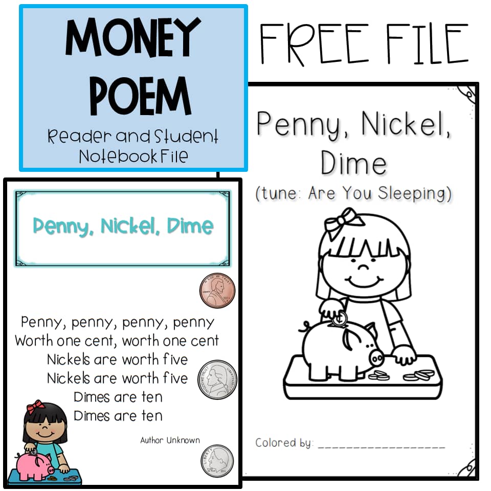 Kindergarten Money Poem Your Class Will Love! Free Download 1