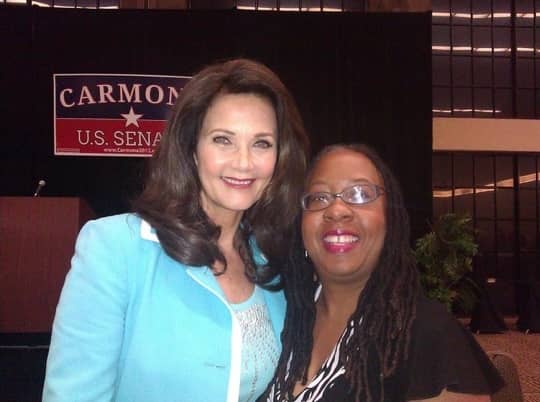 My sister with Lynda Carter, the original TV Wonder Woman