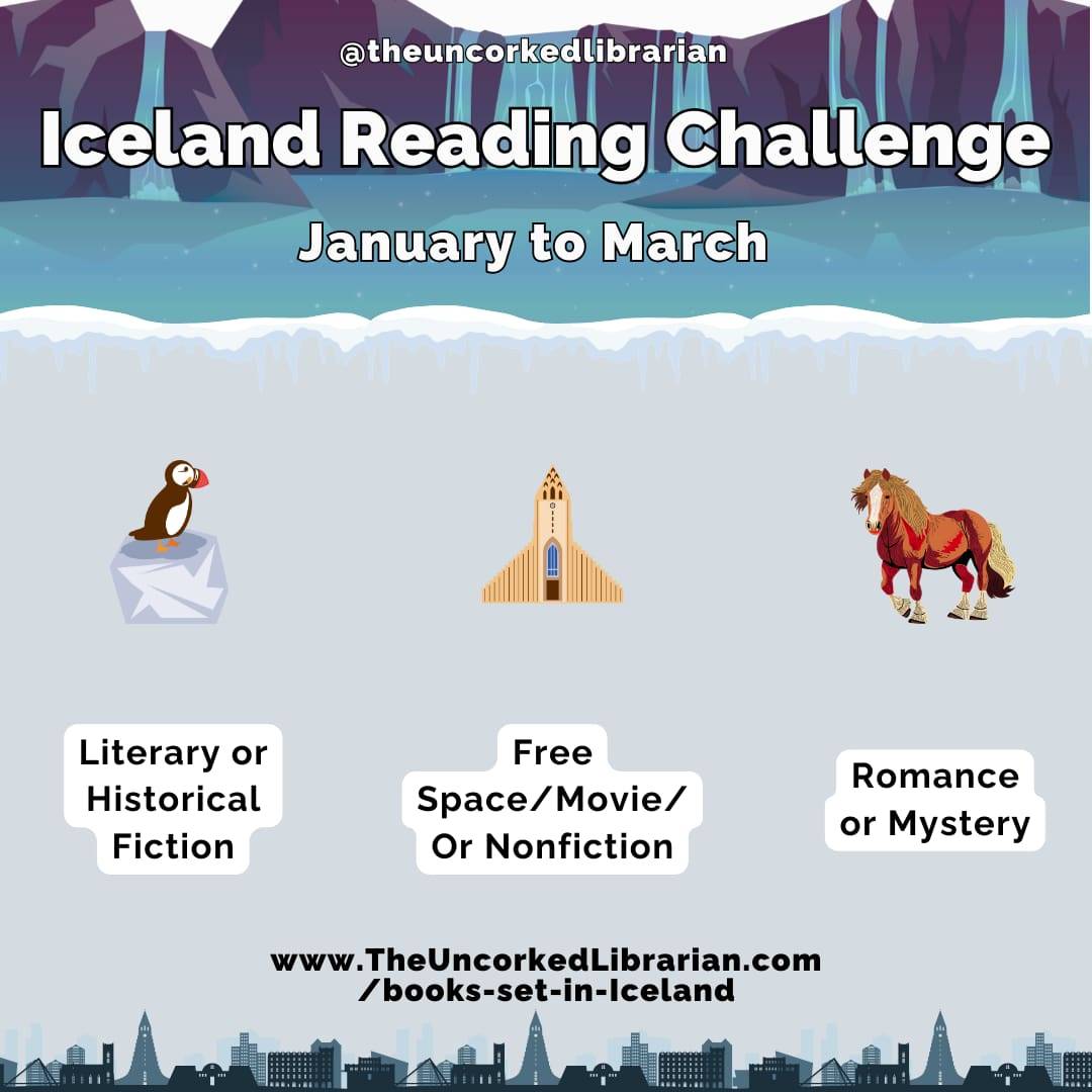 Iceland reading challenge bingo card