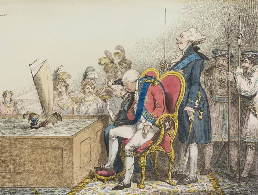 caricature of Napoleon Bonaparte to the point of absurdity