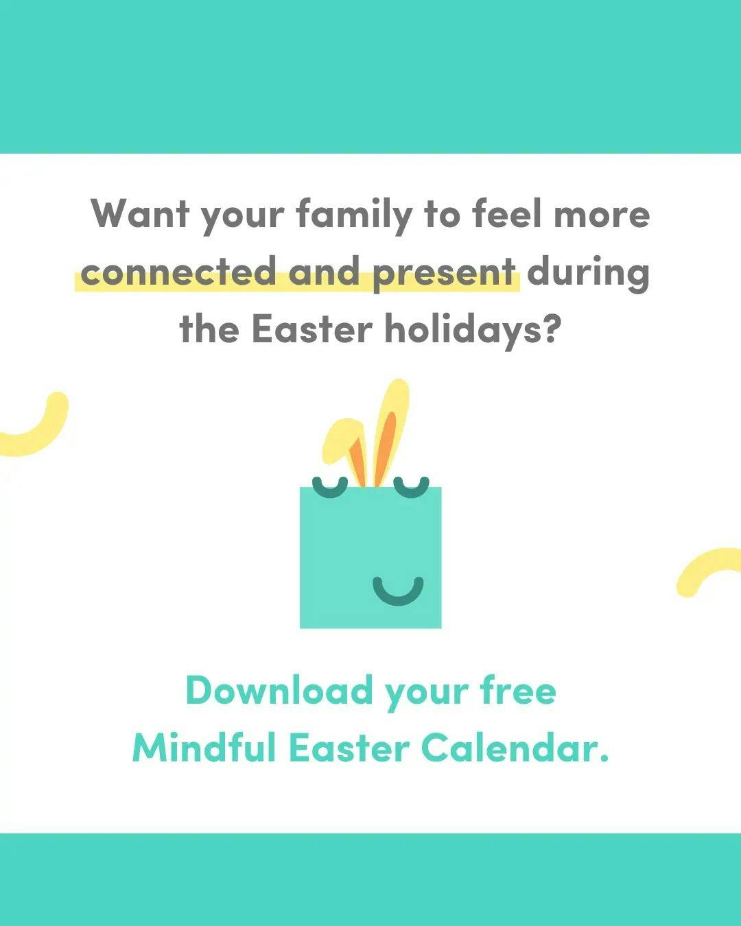 Time to connect and be present!

Download our FREE Mindful Easter Calendar now.

It includes daily prompts for easy things you can do to carve a little moment of mindfulness with your little one(s).

It’s a great way to get started with mindfulness for your child.

And it will make your holidays so much better!

Go on, what are you waiting for?

The link is in our bio.

‌

#EasterUK #EasterWithKids #MindfulParenting #UKFamilyFun #EasterTraditionsUK #MindfulEasterUK #ParentingMindfully #UKParenting #EasterHolidaysUK #MindfulEasterMoments #MindfulFamilyTimeUK #UKAdventuresWithKids #EasterMemoriesUK

‌