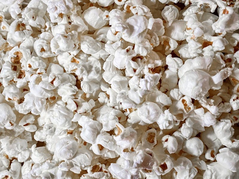 A pile of popcorn sitting on top of a table