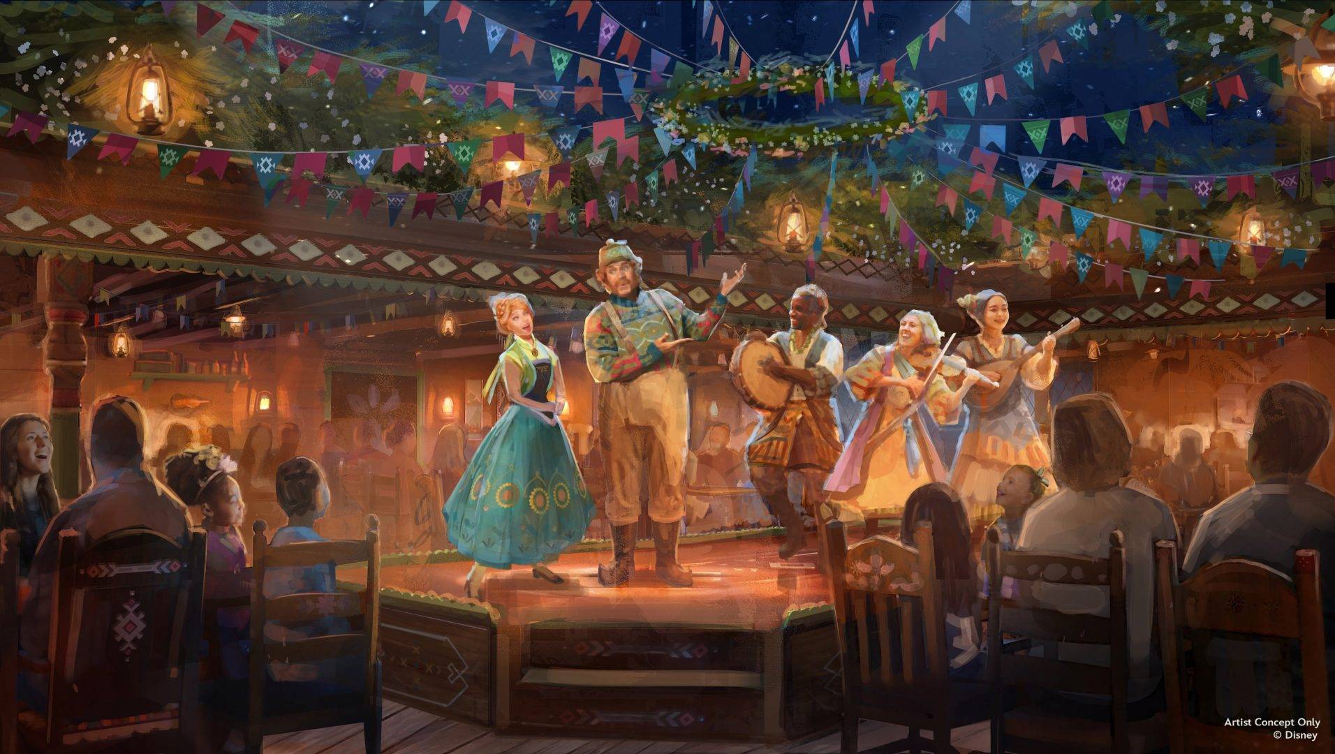 Oaken’s Table: A Frozen Family Feast concept art. © Disney.