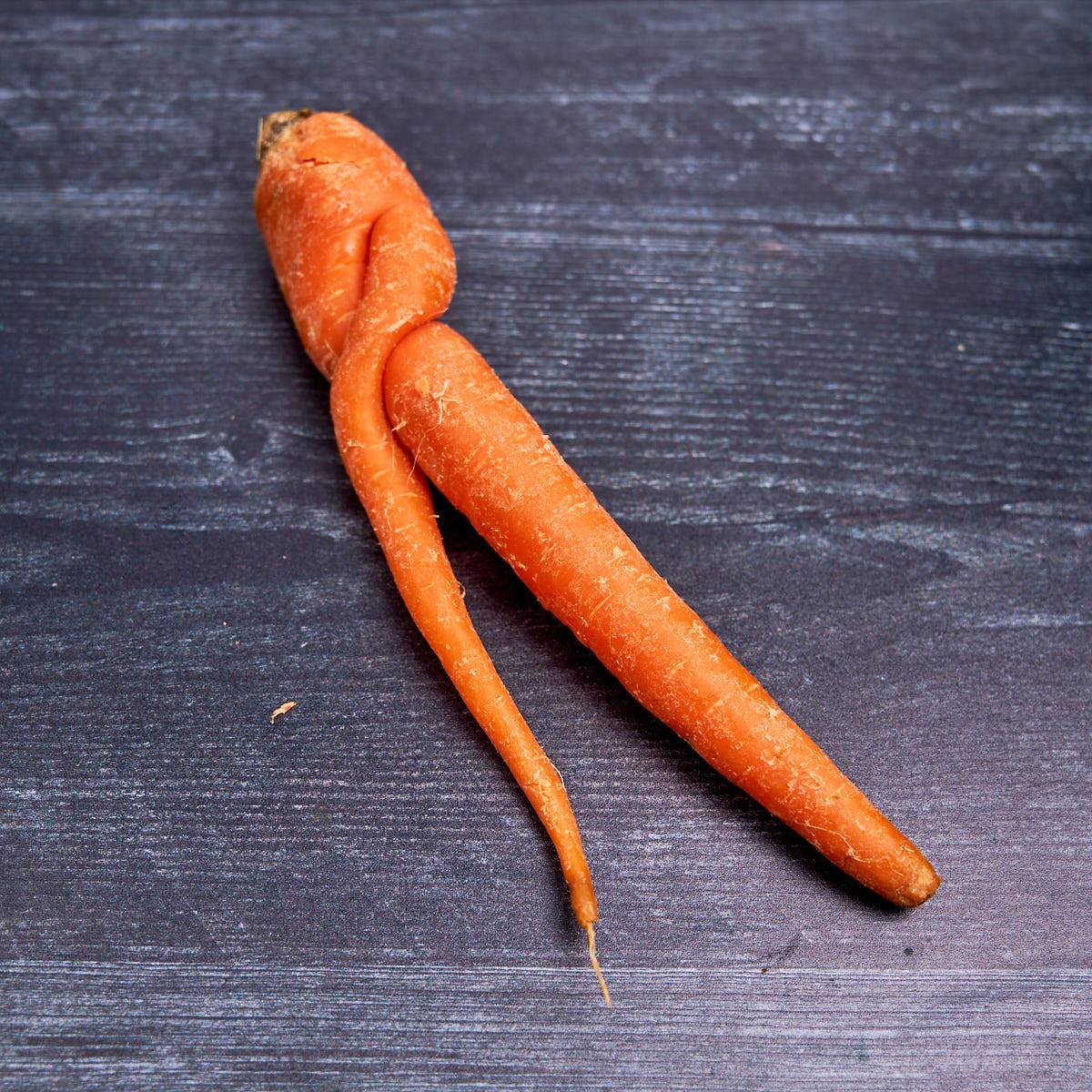 Carrot that looks like it has its legs crossed