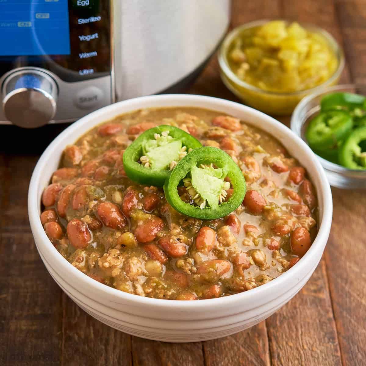 A bowl of quick chili verde