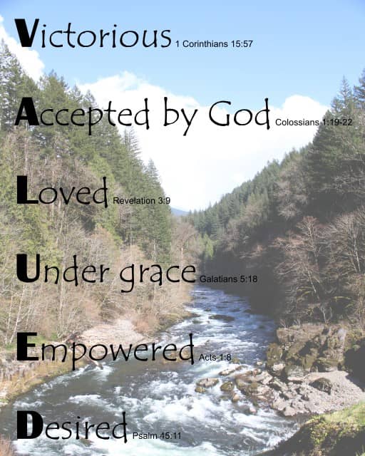 VALUED on North Santiam background
