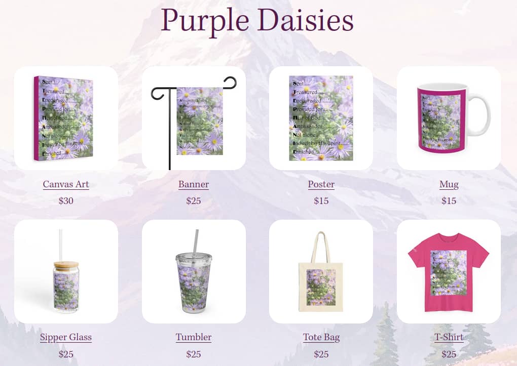 Purple Daisies Personalized Name Products