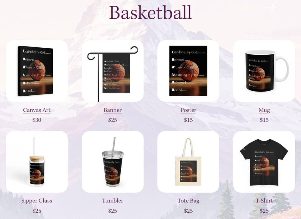Basketball personalized name products