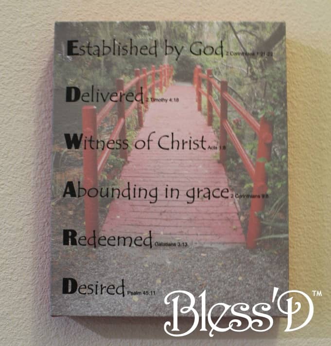 Bless'D name art canvas example